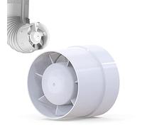 Ventilador de Tubería Extractor de 100 mm/150 mm, Conducto de Escape de Humo 130 m³-320 m³/h, En Línea Silencioso para Hogar y Cocina (Ø10cm)