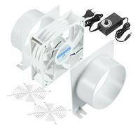 Ventilador de tubo DC12V, ventilador de extracción de 12V ⌀100mm ventilador axial con regulador 0~100%, adaptador de conducto, mallas para láser 3D, cabina de pintura, carpa de cultivo DIY