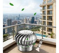 Ventilador de turbina de techo, campana de chimenea de acero inoxidable 304, ventilación silenciosa de techo, aberturas de escape redondas giratorias para disipación del calor, rotación no motorizada