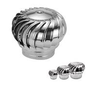 Ventilador de turbina de techo, redondo, 4-16 pulgadas, tapa de escape de acero inoxidable, impermeable, resistente a la lluvia, rotación de 360° (300 mm)