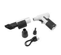 Ventilador de turbina portátil PolyGen con doble acción de soplado/succión, potencia de 120000 RPM, control de 3 velocidades, plumero de aire inalámbrico para computadoras y (Gris Blanco)