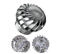 Ventilador de turbina techo redondo, ventilación tapa giratoria viento 4 pulgadas, 8 y 16 , cubierta chimenea acero inoxidable, ventilador ático con aire rotación sin alimentación(350mm (13.8 in))