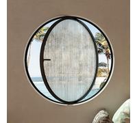 Ventilador de ventana redondo giratorio de 360° para dormitorios, cocinas, salas de estar y baños, tamaño ajustable de 40 a 100 cm, mango fácil, negro-B (80 cm)