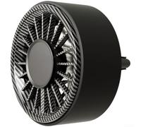 Ventilador de ventilación de coche con luces RGB y módulo de terapia de aroma para enfriamiento rápido y aroma fresco en la cabina del vehículo, color negro, diseño compacto (negro1)