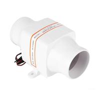 Ventilador de ventilación en línea de 3 pulgadas 130 CFM para yate, RV y soplador de sentina marino, 12 V/24 V ABS blanco (12 V)
