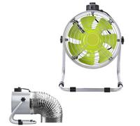 Ventilador de ventilación industrial de 8 pulgadas, 220 V, de acero inoxidable, de alta velocidad, portátil, con conducto de aire de 2 m para camping, caravana y viajes