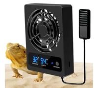 Ventilador de ventilación para tanque de reptiles, ventilador de refrigeración deshumidificador con pantalla LED para terrario de selva tropical, mejora la circulación del aire para anfibios, se