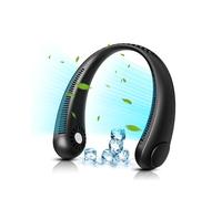 Ventilador de ventilador de cuello recargable, ventilador personal sin luces, manos portátiles Fllow de 360 ° de 360 °, 3 velocidades para deportes de viaje de oficina en casa al aire libre
