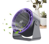 Ventilador de viaje, ventilador portátil para viajes con 5 velocidades, accesorios de refrigeración ajustables para dormitorio, camping, dormitorio, cocina, mesita de noche al aire libre, cubículo