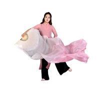ventilador de vientre de seda artificial chino, Abanicos for danza del vientre de seda artificial de bambú, 2 piezas, multicolor, varios tamaños(108,230cm(90 Inch))
