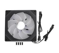 Ventilador del Chasis ARGB, Luz Sincronizada con Ventilador ARGB de 140x140x25mm, Ventilador ARGB Direccionable Silencioso Ventilador de Refrigeración para CPU, (Negro inverso)