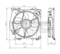 Ventilador del radiador 828-0001 TYC para RENAULT NISSAN