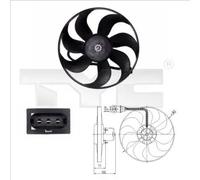 Ventilador del radiador 837-0003 TYC para VW AUDI SEAT SKODA