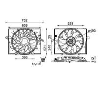 Ventilador del radiador CFF 336 000S MAHLE para BMW 7 5 5 Touring 6