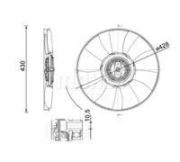 Ventilador del radiador CFF 529 000P MAHLE para VW CRAFTER Furgoneta