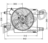 Ventilador del radiador DER01011 DENSO para LANCIA ALFA ROMEO