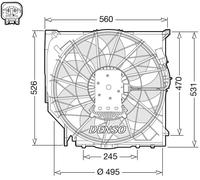 Ventilador del radiador DER05008 DENSO para BMW X3