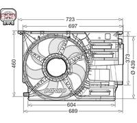 Ventilador del radiador DER05012 DENSO para BMW MINI