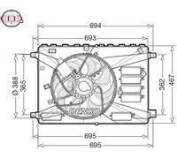 DENSO Ventilador Refrigeración Del Motor Radiador para Ford Kuga Galaxy 2.0 TDCI