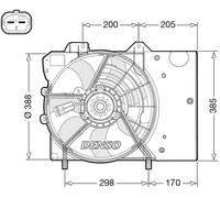 Ventilador del radiador DER21024 DENSO para CITROËN PEUGEOT DS OPEL