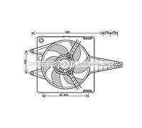 Ventilador del radiador FT7547 AVA QUALITY COOLING para FIAT BRAVA BRAVO I MAREA