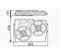 Ventilador del radiador Ventilador doble 069422583010 MAGNETI MARELLI para FIAT