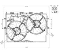 Ventilador del radiador Ventilador doble 47945 NRF para FIAT PEUGEOT CITROËN
