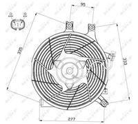 Ventilador del radiador Ventilador simple 47500 NRF para MITSUBISHI