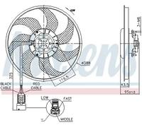 Ventilador del radiador Ventilador simple 850091 NISSENS para OPEL CORSA C