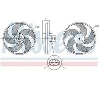 Ventilador del radiador Ventilador simple 85672 NISSENS para PEUGEOT 206+ 206 CC