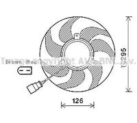 Ventilador del radiador VN7535 AVA QUALITY COOLING para VW SEAT SKODA AUDI