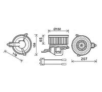 Ventilador del soplador CN8511 AVA QUALITY COOLING para CITROËN PEUGEOT