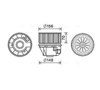 Ventilador del soplador FD8634 AVA QUALITY COOLING para FORD C-MAX II FOCUS III