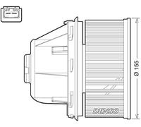 Ventilador del soplador para vehic. dirección izquierda DEA10053 DENSO para FORD