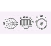 Ventilador del soplador TO8735 AVA QUALITY COOLING para TOYOTA CARINA E VI Sedán