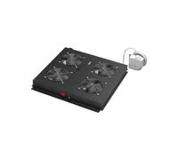 Ventilador - DIGITUS - DN-19 FAN-4-B-N - Parte superior de bastidor - 4 ventiladores - Negro RAL 9005 - 19"