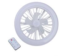 Ventilador E27 con Mando a Distancia, LED Ahorro Energético y Circulación de Aire, para estilo Innovador ABS para Salón y Dormitorio, 25.2x11.5cm(White light)