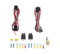 Ventilador eléctrico para relé Kit 40 A Dual con sensor de temperatura Dual Ventilador para relé Juego de 12 V ABS Carcasa para Auto Radiador Interruptor de Temperatura para Relé Kit 185°F Encendido