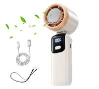 Ventilador eléctrico personal | Ventilador de mano plegable recargable - Refrigerador de aire con pantalla digital, suministros para clima cálido para playa, jóvenes, camping, pesca, viajes al aire
