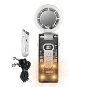 Ventilador eléctrico portátil, con placa refrigerante instantánea, enfriador ajustable con luz LED para camping, playa, exterior, viaje