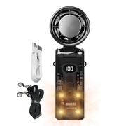 Ventilador eléctrico portátil | Ventilador personal portátil con placa refrescante instantánea | Dispositivo refrescante ajustable con luz LED para noche, viajes, exteriores, trabajo, deportes