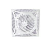 BEL AIR HOME Ventilador de Techo WORK blanco sin luz, 59,5x59,5 cm, 3 velocidades, rejilla giratoria, mando a distancia, diseño moderno para oficinas y comercios