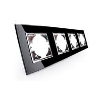 Ventilador empotrado cristal negro, 4 elementos, horizontal, ideal para mejorar la circulación del aire y la ventilación en espacios cerrados.