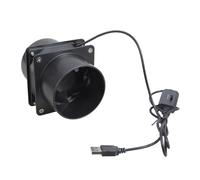 Ventilador en línea de bajo consumo con doble conexión y alimentación USB y 3 ajustes de velocidad, construcción resistente a la corrosión, sistema de ventilación centrífuga de doble canal