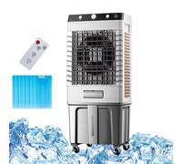 Ventilador Enfriador de Aire evaporativo Comercial, Aire Acondicionado 3 en 1, humidificador Industrial, con Tanque de Agua de 50 litros, 6 Cajas de Hielo, Enfriador de Aire portátil para Oficina en