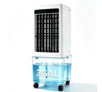 Ventilador enfriador de aire portátil, acondicionadores de aire de refrigeración evaporativa 3 en 1, con tanque de 12 litros y bolsas de hielo, 48 dB silencioso, for el dormitorio