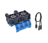 Ventilador enfriador de motor sin escobillas compatible con motores de 28 mm, 29 mm, 36 mm, 380 390 540 550 para coches de control remoto a escala 1/12 a 1/5 (azul 380-L)