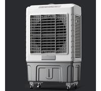 Ventilador evaporativo de aire con oscilación de 120°, 3 modos, 3 velocidades y temporizador de 7.5 horas, unidad de CA portátil con tanque de agua dual de 55 L y 4 paquetes de hielo para dormitorio y