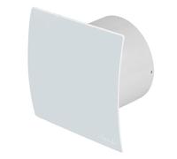 Ventilador extractor de baño de 100 mm con sensor de humedad temporizador válvula antirretorno y panel frontal de vidrio de leche curvado WED100HZ