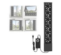 Ventilador Extractor de Ventana Silencioso Marco Expandible for Dormitorio | Ventilador de Ventilación Sin Taladros velocidad ajustable de 0 a 2500 rpm Caravana Y Coci 35-185cm(Blanca,145-155cm)